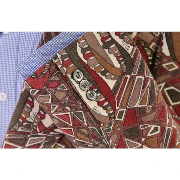 Emilio Pucci x Ermenegildo Zegna Vintage Wild Pattern MCM Blazer Jacket 42R - Picture 6 of 9